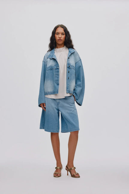 Rabens Saloner Donela Jacket - Washed Denim