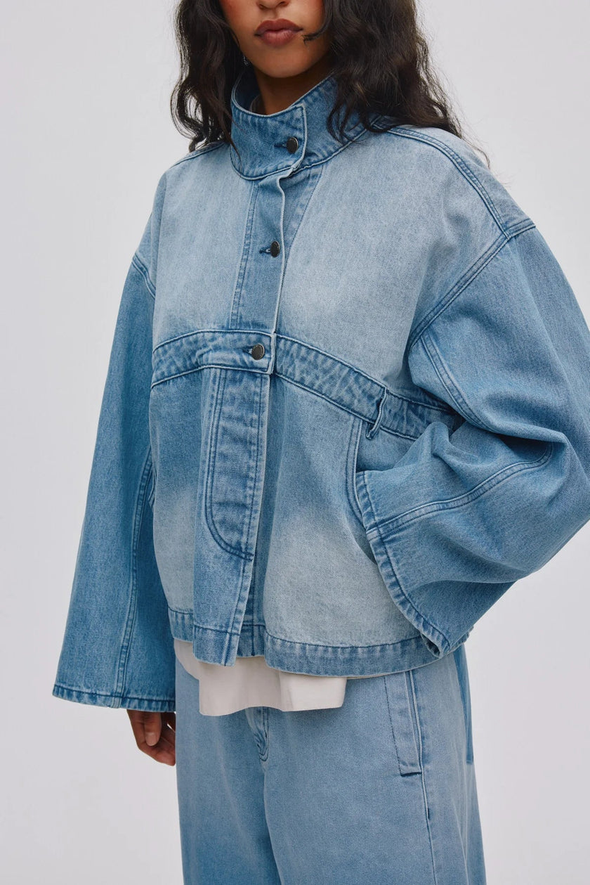 Rabens Saloner Donela Jacket - Washed Denim