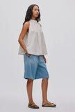 Rabens Saloner Raha Wide Shorts - Washed Denim