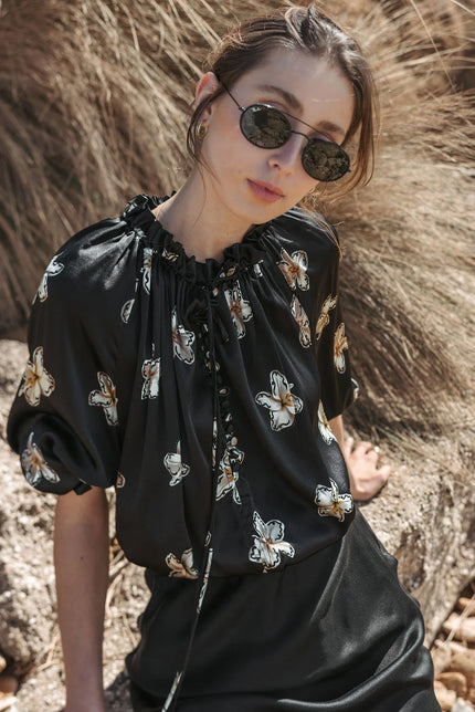 RALF Studios Shelly Top - Black Lillies