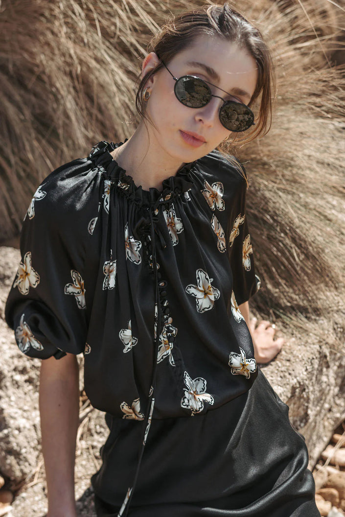 RALF Studios Shelly Top - Black Lillies