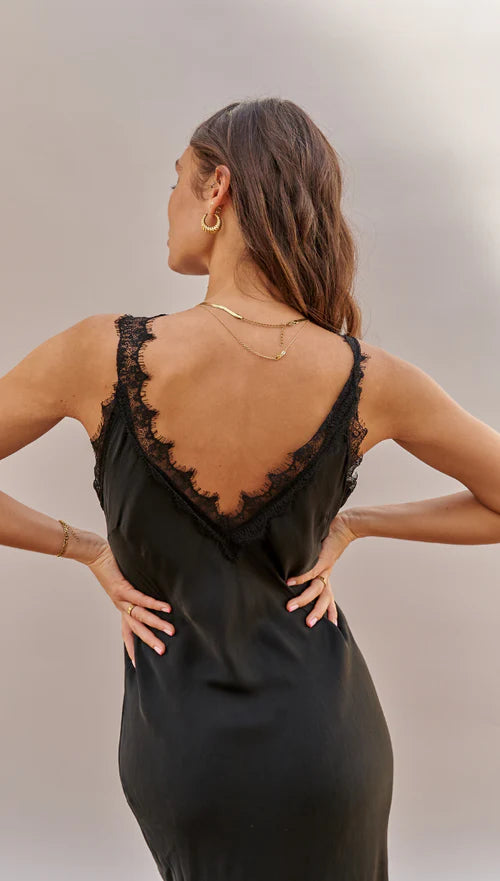 Charli Solange Slip Dress - Black