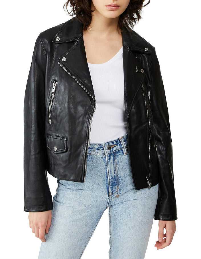 Ksubi amplify leather jacket black