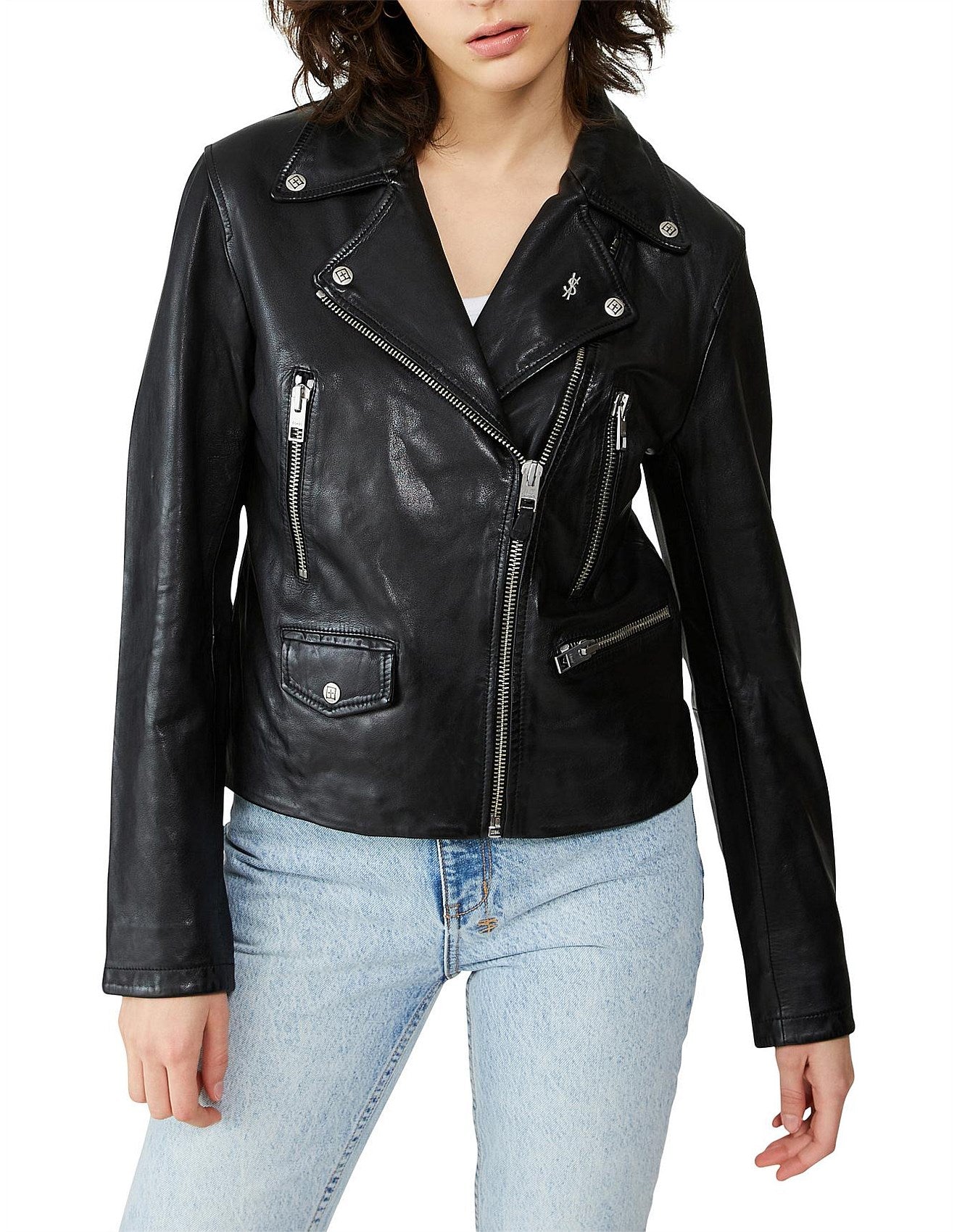 Ksubi amplify leather jacket black