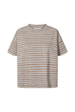 Rabens Saloner Margot Stripe Tee - Grey/Honey Stripe
