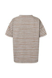 Rabens Saloner Margot Stripe Tee - Grey/Honey Stripe