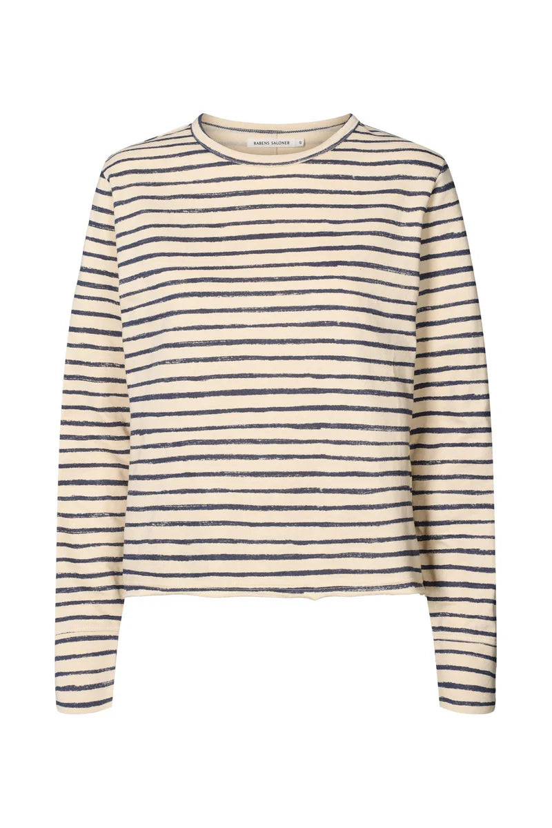 Rabens Saloner Hila LS Stripe Crew Top
