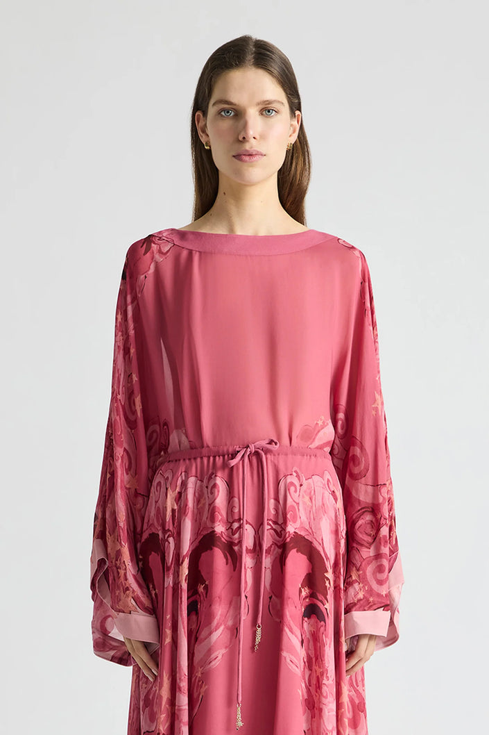 Antipodean Horizon Long Sleeve Crop Blouse