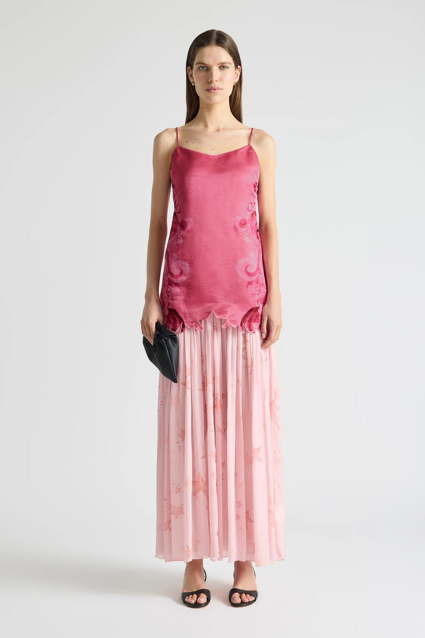 Antipodean Runaway Star Drop Waist Gown - Crimson