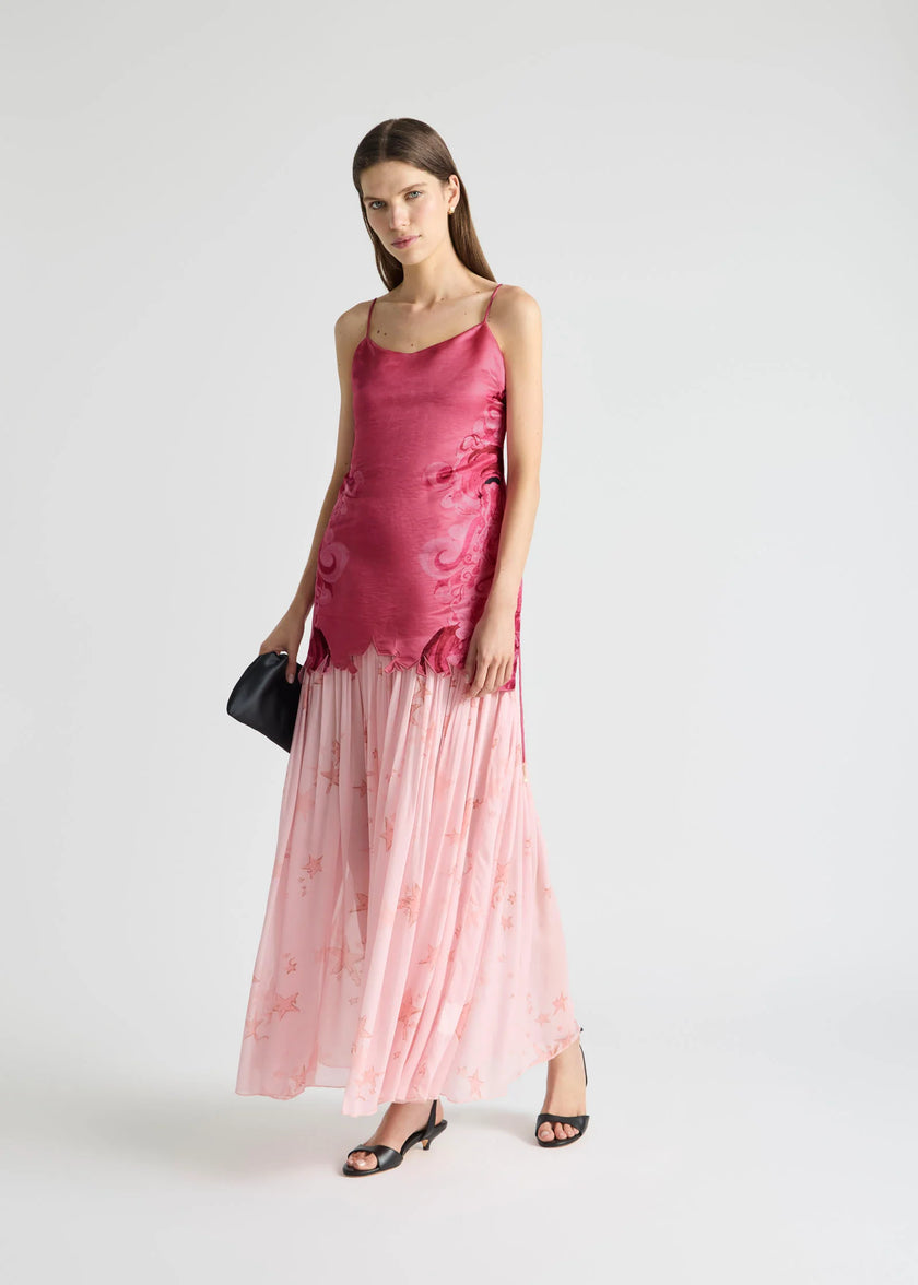 Antipodean Runaway Star Drop Waist Gown - Crimson