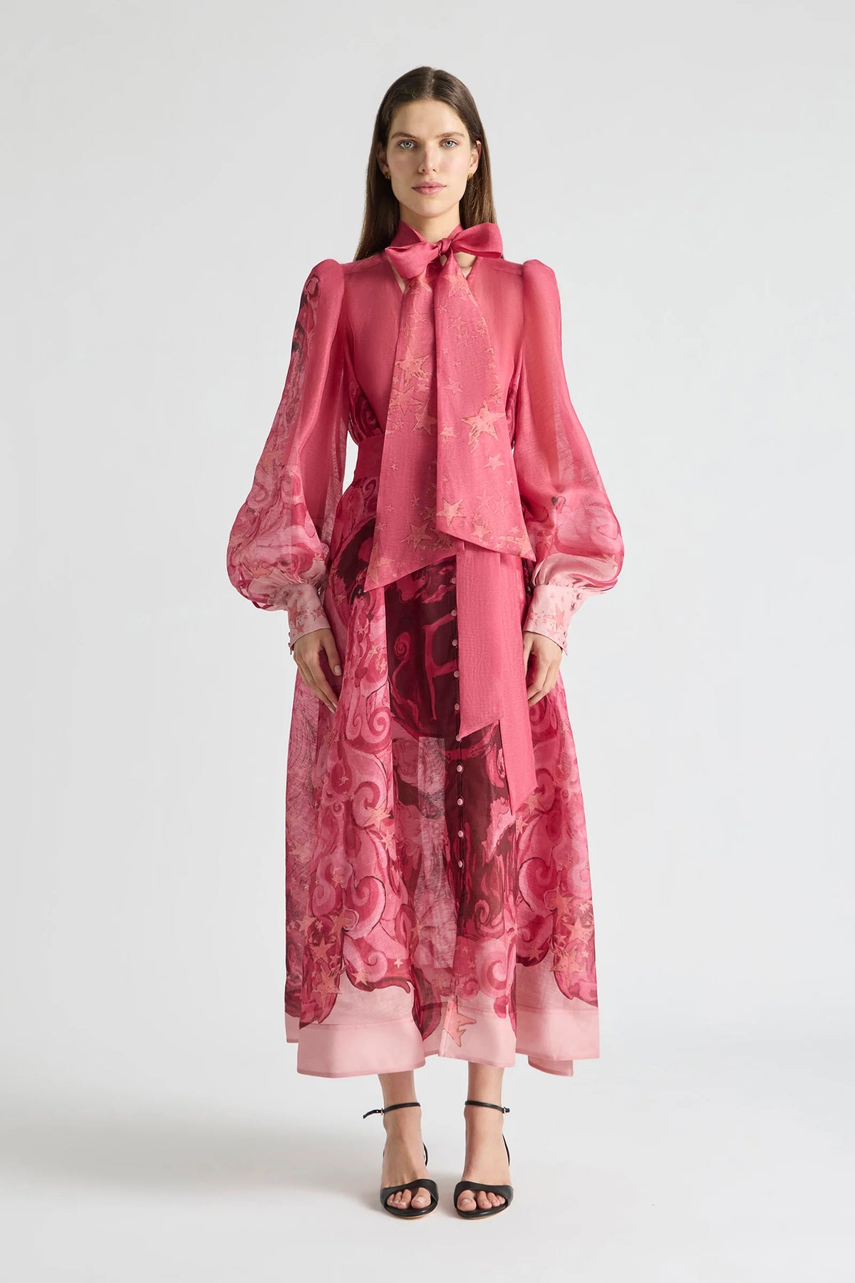 Antipodean Horizon Neck Tie Billow Dress