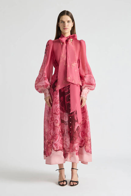 Antipodean Horizon Neck Tie Billow Dress