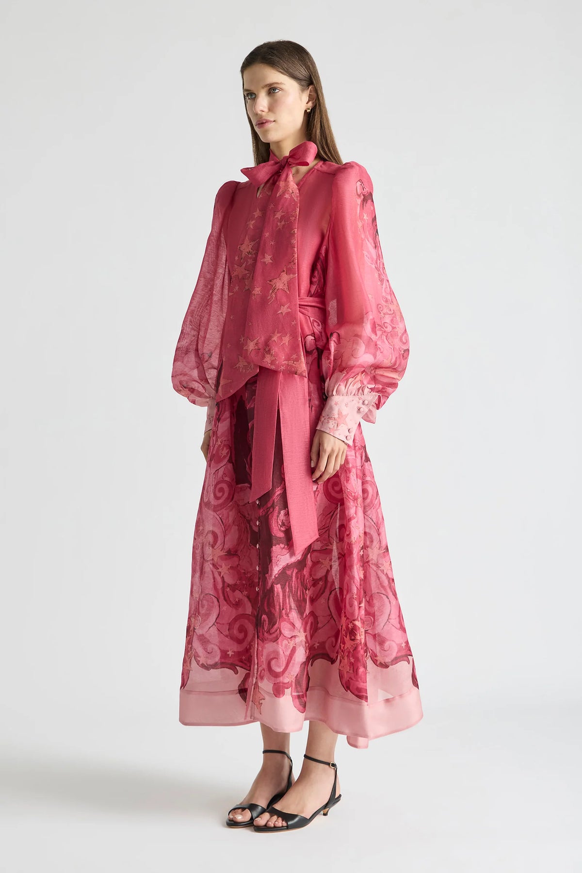 Antipodean Horizon Neck Tie Billow Dress