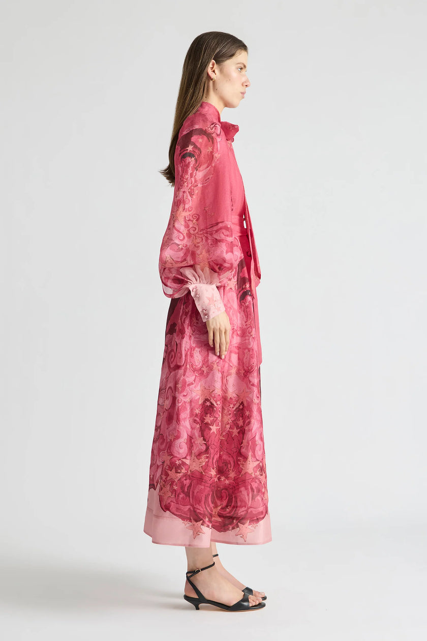 Antipodean Horizon Neck Tie Billow Dress