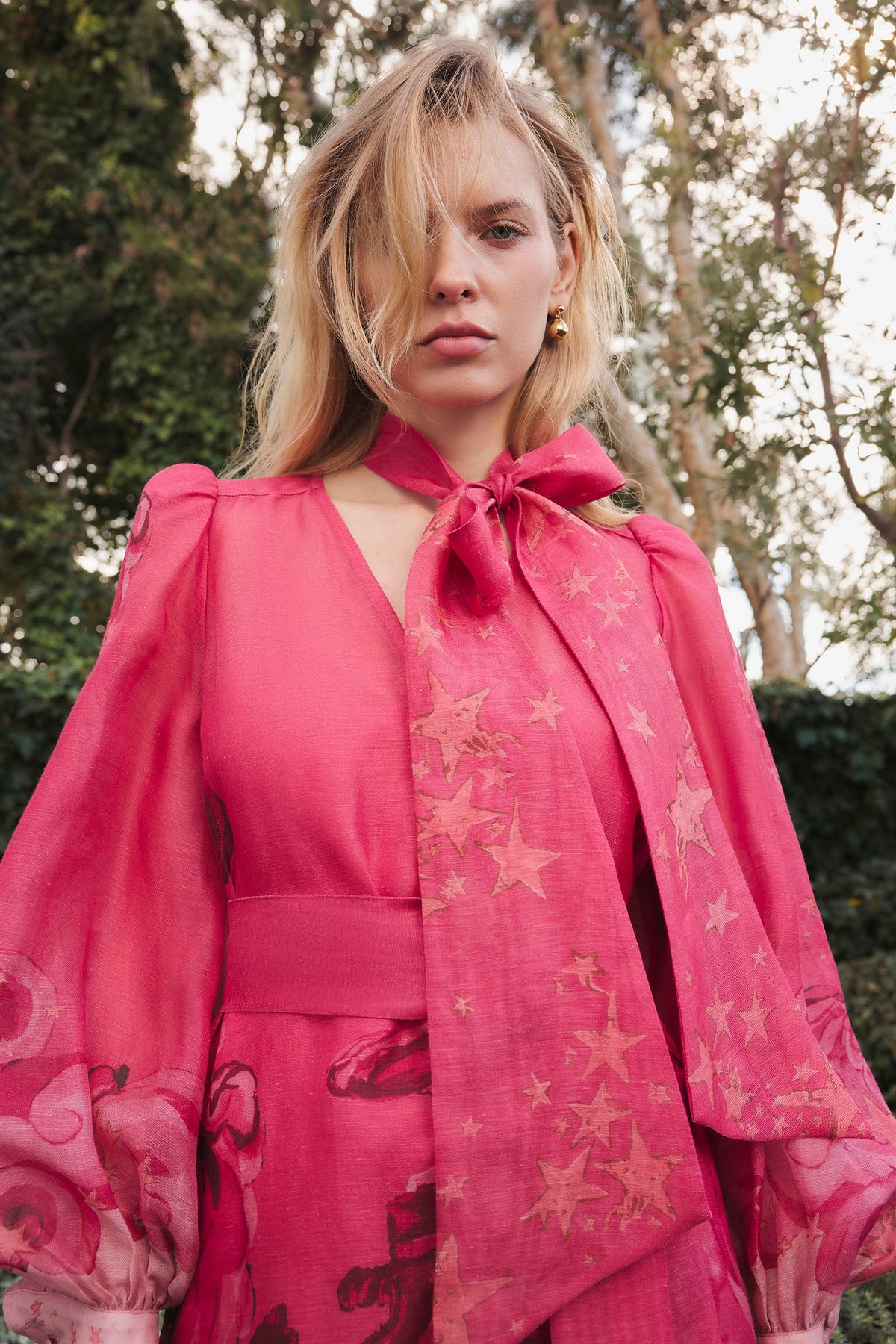 Antipodean Horizon Neck Tie Billow Dress