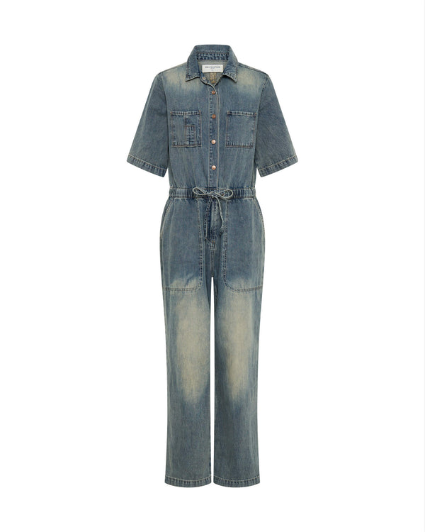 One Teaspoon Veronica Denim Jumpsuit - Blue Sand