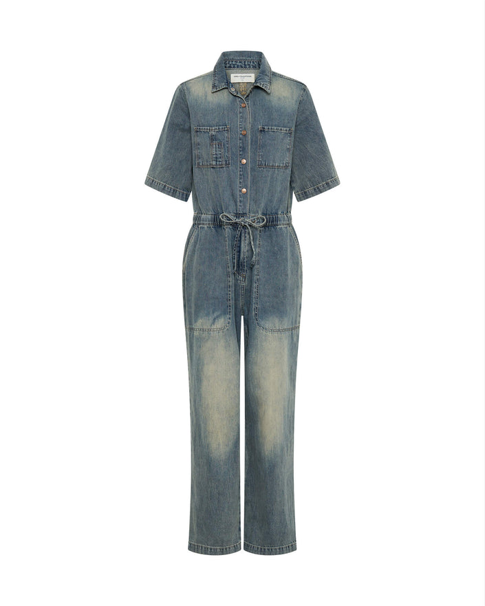 One Teaspoon Veronica Denim Jumpsuit - Blue Sand