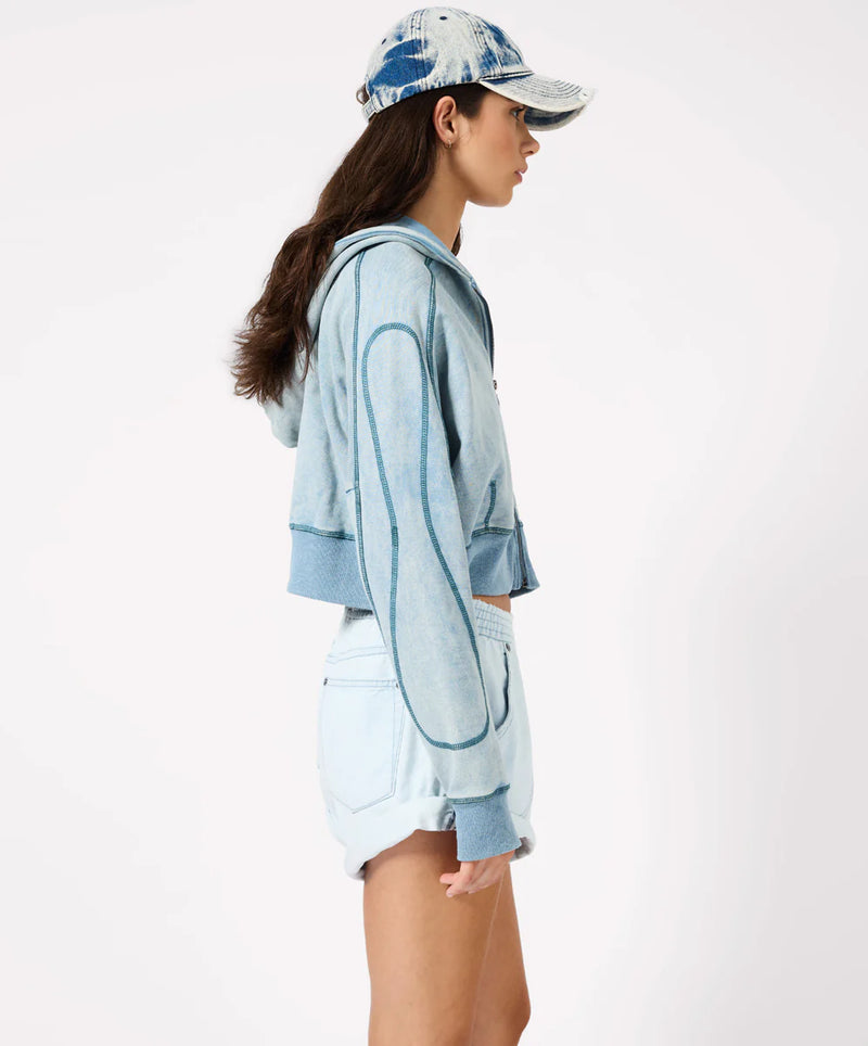 One Teaspoon Cropped Fleece Zip Hoody