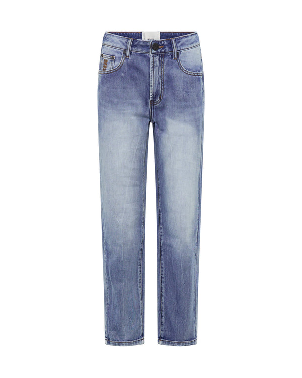One Teaspoon High Waist Slims Cropped Jeans - Blue Summer