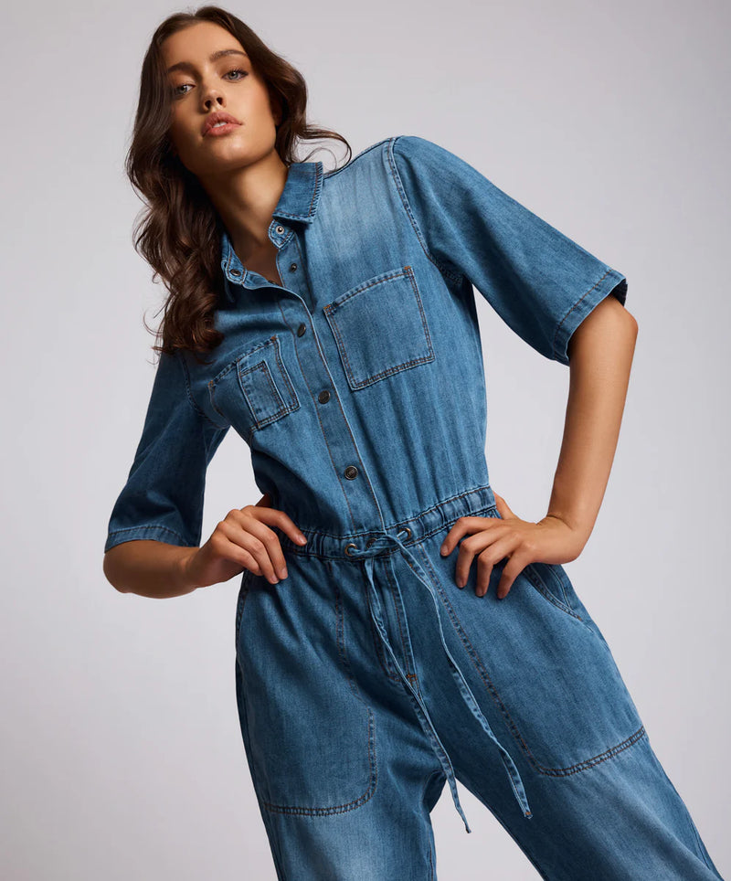 One Teaspoon Veronica Denim Jumpsuit - Westland Blue