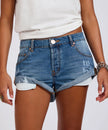One Teaspoon Bandits Low Waist Denim Shorts - Pacifica