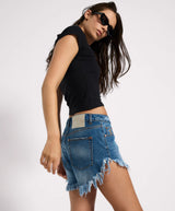 One Teaspoon Low Waist Mid Length Denim Shorts