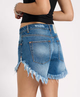 One Teaspoon Low Waist Mid Length Denim Shorts