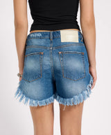 One Teaspoon Low Waist Mid Length Denim Shorts
