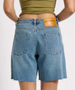 One Teaspoon Jacksons Mid Waist Wide Leg Denim Shorts