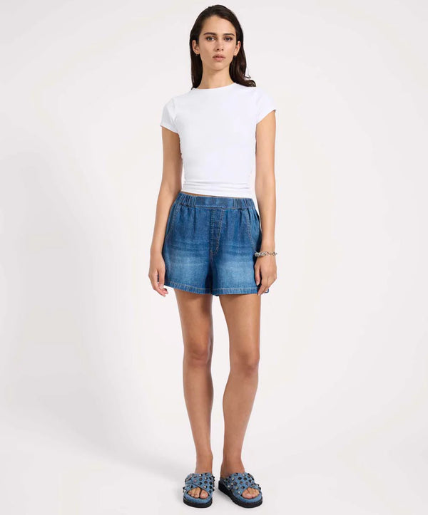 One Teaspoon Funks High Waist Elasticated Flippy Denim Short