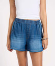 One Teaspoon Funks High Waist Elasticated Flippy Denim Short