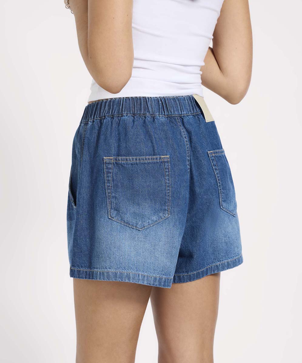 One Teaspoon Funks High Waist Elasticated Flippy Denim Short