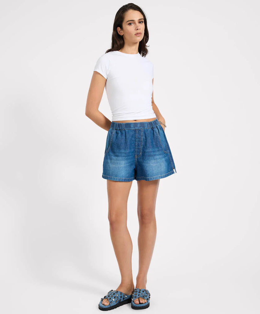 One Teaspoon Funks High Waist Elasticated Flippy Denim Short