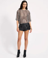One Teaspoon Mesh Striped Oversized Kobe Tee