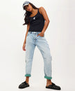 One Teaspoon Saints Low Waist Boyfriend Denim - Blue Field