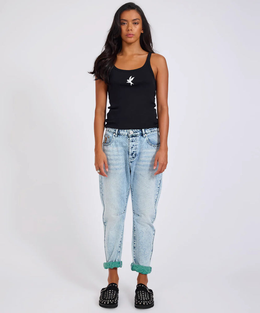 One Teaspoon Saints Low Waist Boyfriend Denim - Blue Field