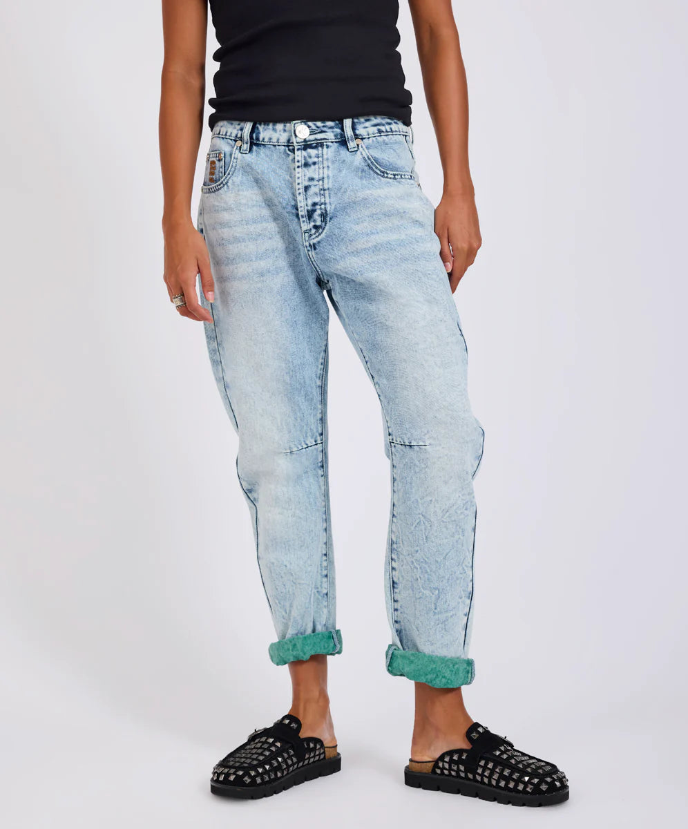 One Teaspoon Saints Low Waist Boyfriend Denim - Blue Field