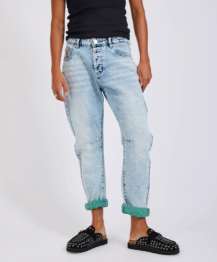 One Teaspoon Saints Low Waist Boyfriend Denim - Blue Field
