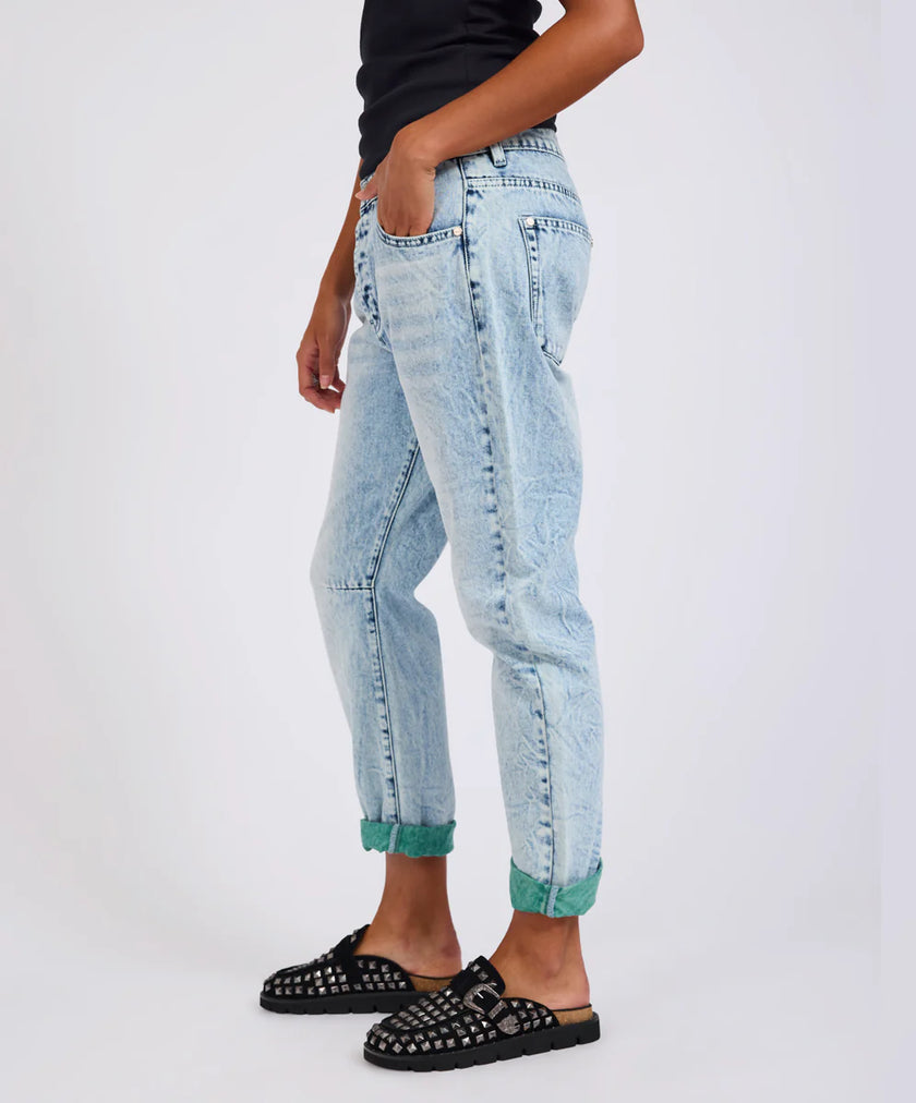 One Teaspoon Saints Low Waist Boyfriend Denim - Blue Field