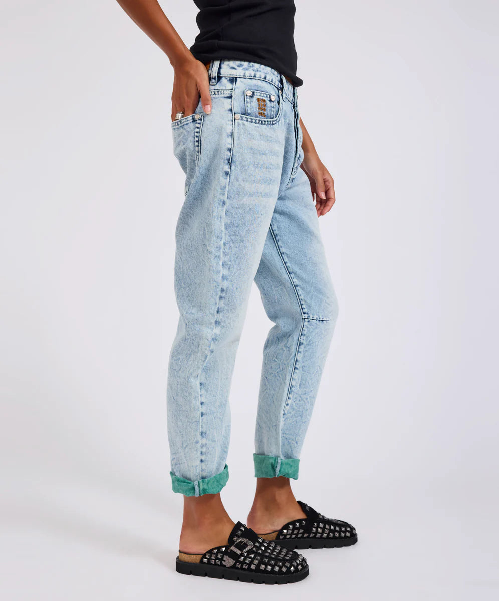 One Teaspoon Saints Low Waist Boyfriend Denim - Blue Field