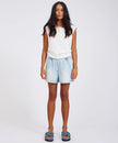 One Teaspoon Funks High Waisted Elasticated Flippy Denim Shorts - Blue Latte