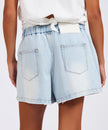 One Teaspoon Funks High Waisted Elasticated Flippy Denim Shorts - Blue Latte