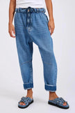 One Teaspoon Outcasts Low Waist Drop Crotch Harem Denim Jeans - Bright Blue