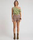 One Teaspoon Truckers Mid Waist Denim Short - Espresso Brown