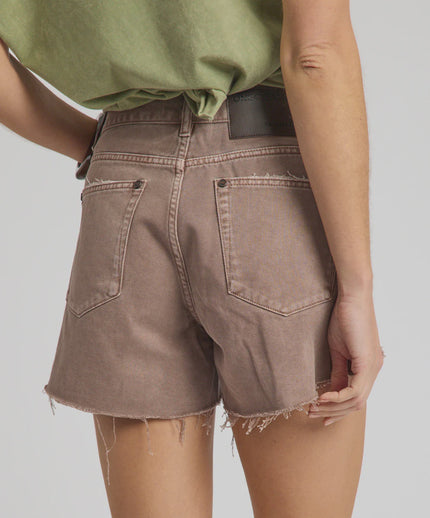 One Teaspoon Truckers Mid Waist Denim Short - Espresso Brown