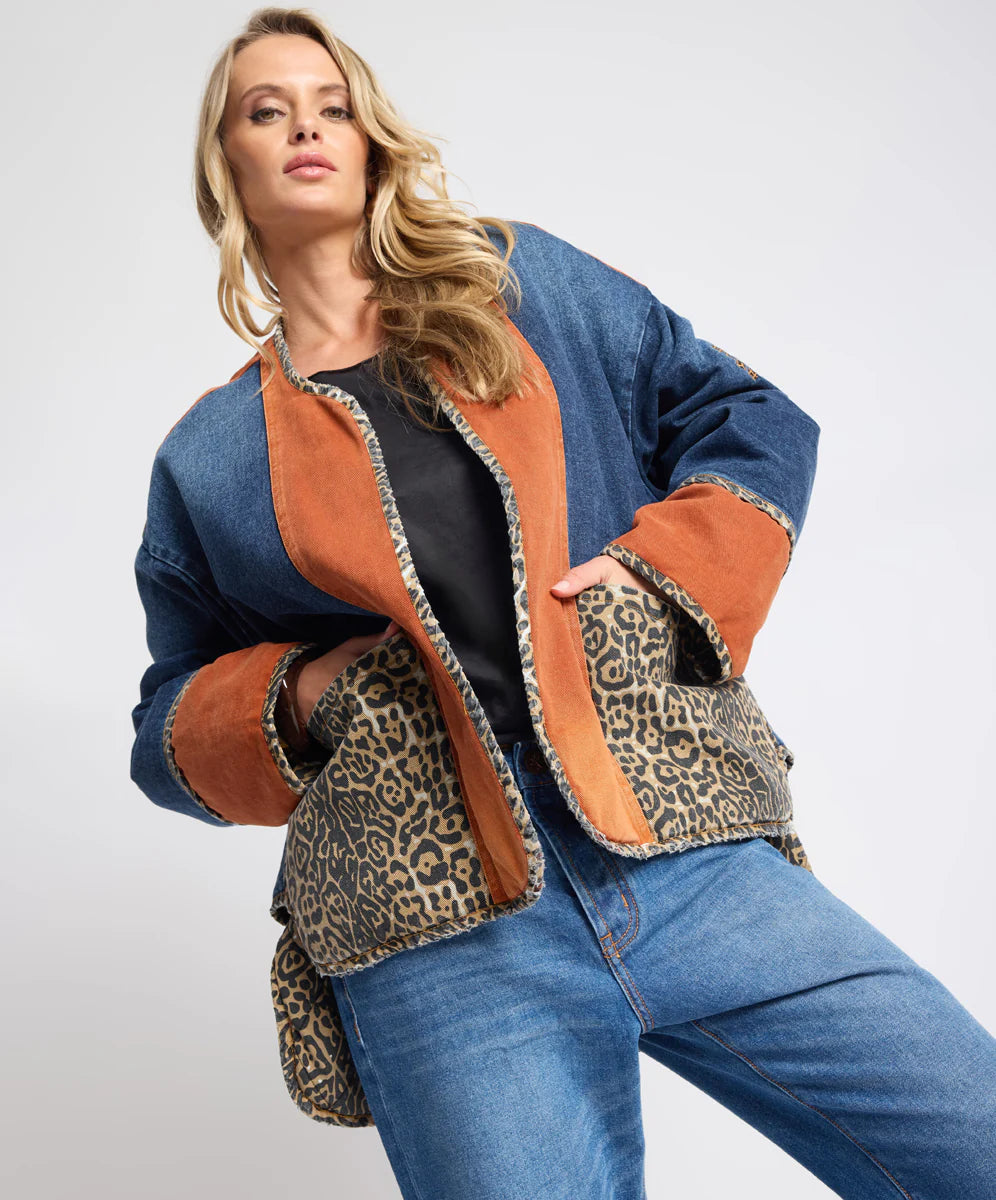 One Teaspoon Bang Bang Reversible Blocked Demin Wadded Jacket