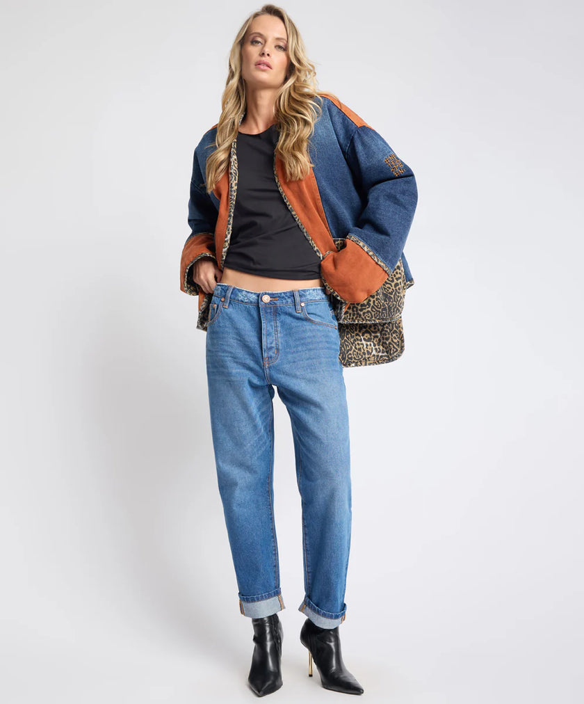 One Teaspoon Bang Bang Reversible Blocked Demin Wadded Jacket