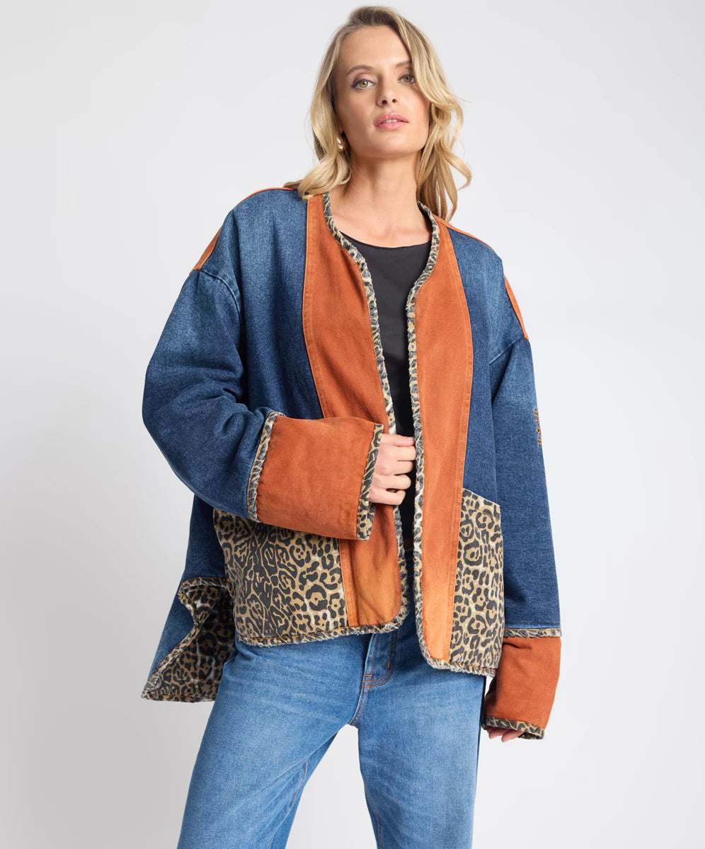 One Teaspoon Bang Bang Reversible Blocked Demin Wadded Jacket
