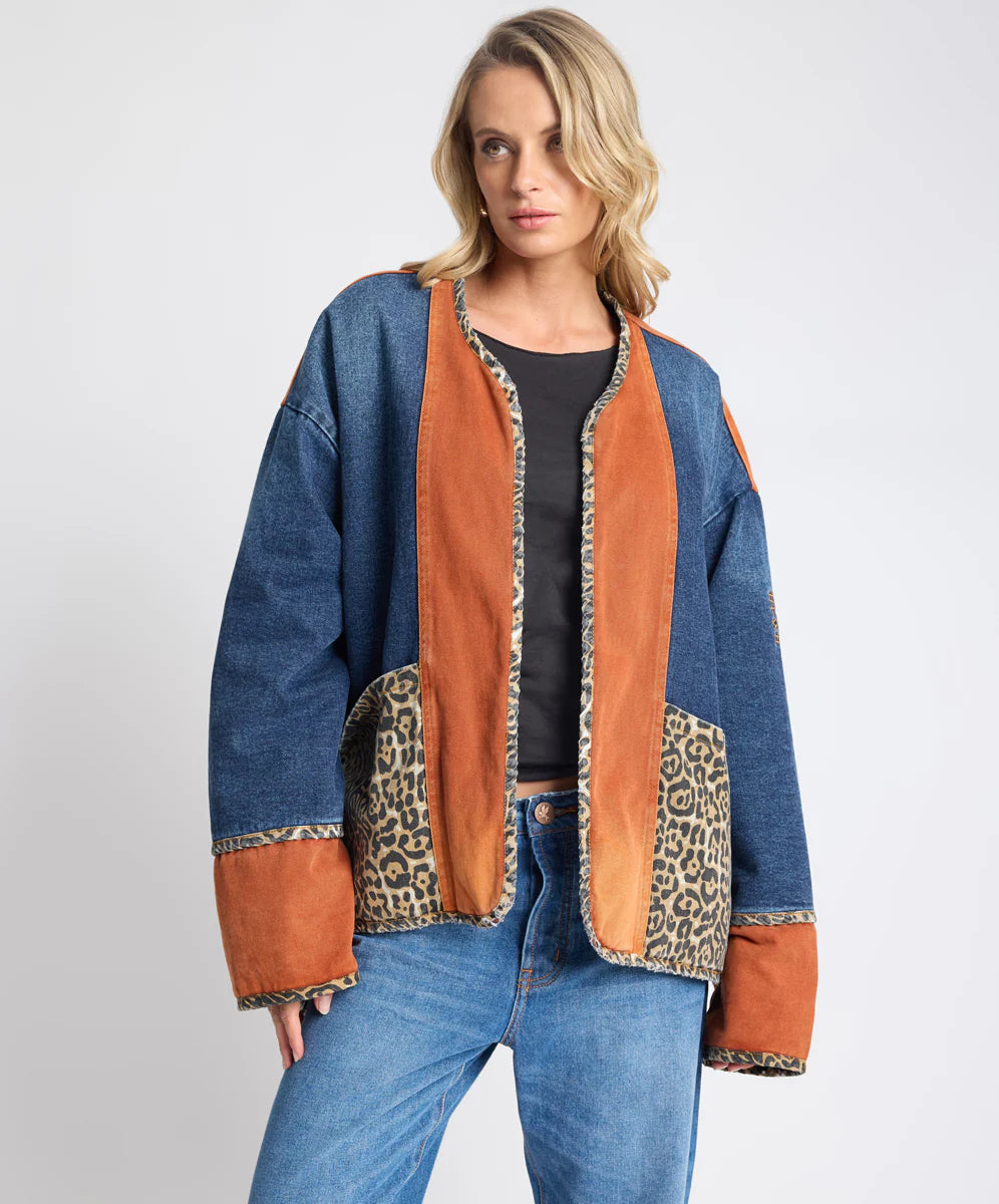 One Teaspoon Bang Bang Reversible Blocked Demin Wadded Jacket