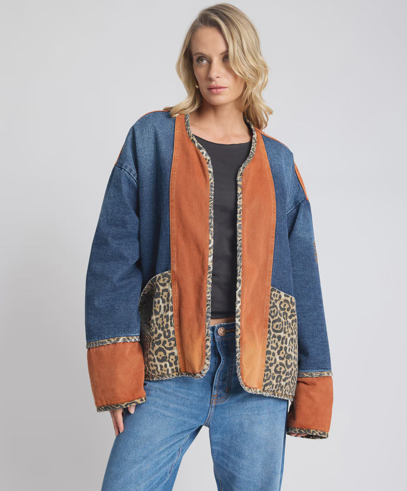 One Teaspoon Bang Bang Reversible Blocked Demin Wadded Jacket